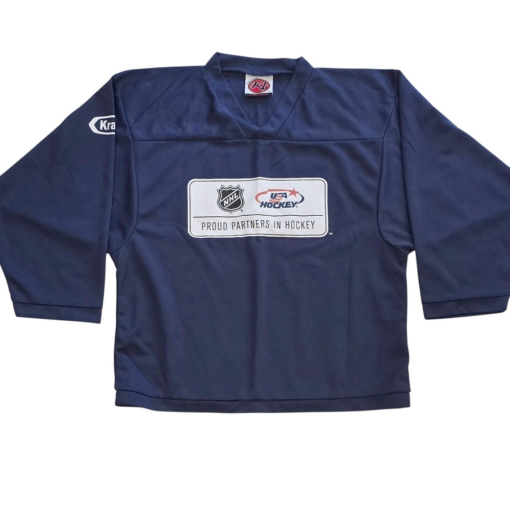 K1 Sportswear YOUTH Youth‎ Large Navy Blue NHL USA Hockey Jersey